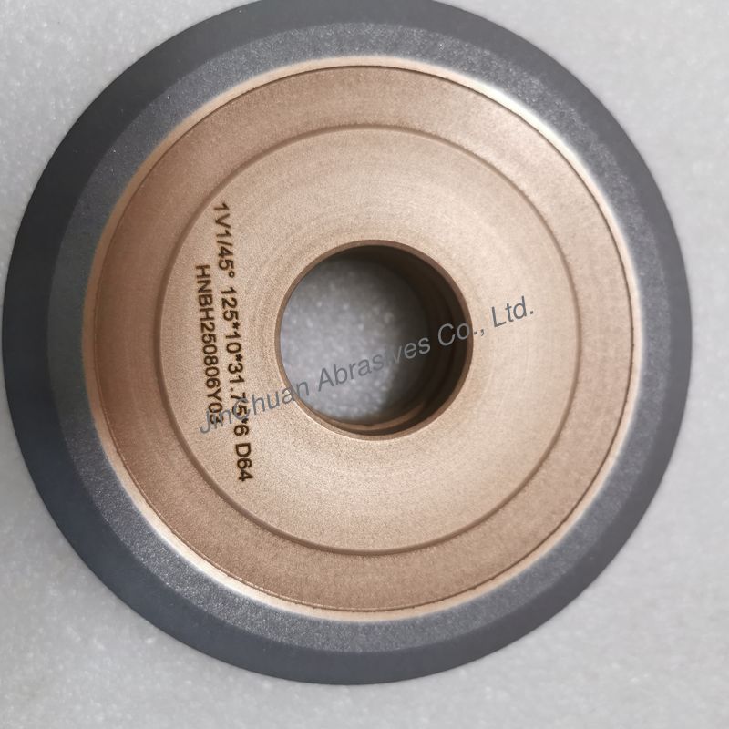 Resin And Metal Hybrid Bond  Diamond Grinding Wheel 1V1/45° 125*10*31.75*6 Mm D64