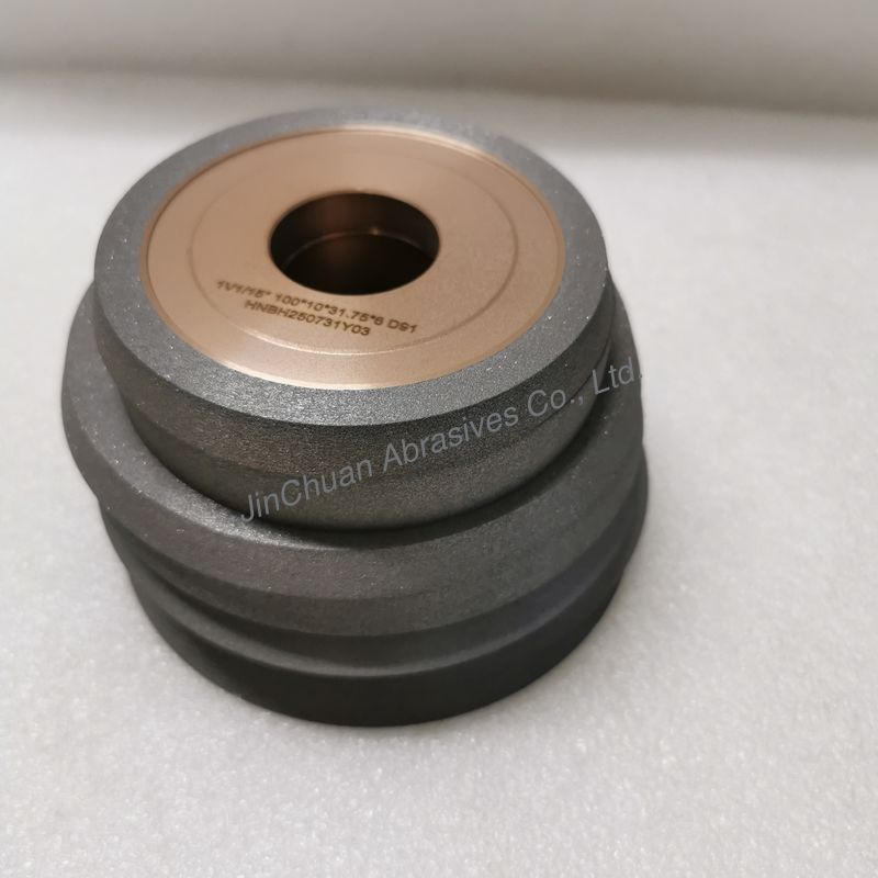 Resin And Metal Hybrid Bond 1V1/15° 100*10*31.75*6 Mm D91 Diamond Grinding Wheel For Machining Carbide Tools And High-Speed Steel Tools
