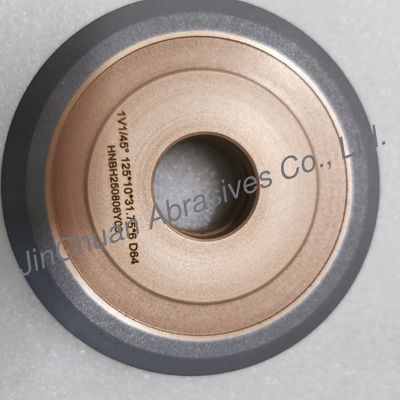 Nhựa và kim loại liên kết lai kim cương 1V1 / 45 ° 125 * 10 * 31.75 * 6 mm D64