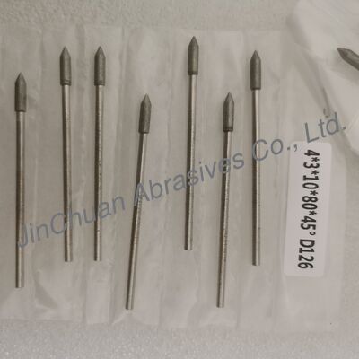 Đầu mài điện mạ 4*3*10*80mm tùy chỉnh 17° - 120° D126 cho cacbua xi măng