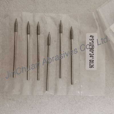 Đầu mài điện mạ 4*3*10*80mm tùy chỉnh 17° - 120° D126 cho cacbua xi măng